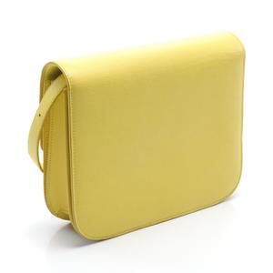 Celine Classic Shoulder Box Bag Leather Yellow